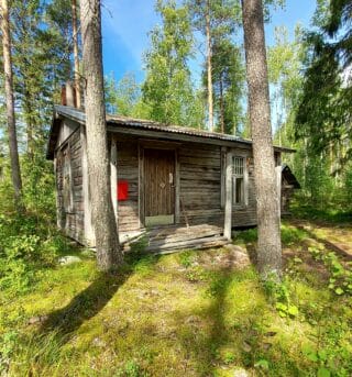 Ödestugan/älgstugan vid Vionharju.