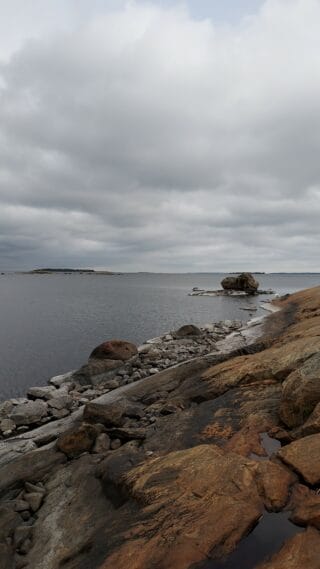 Rock and sea.