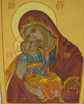 Ikoni; Maria ja Jeesus.