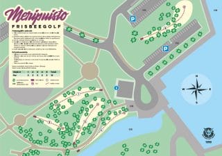 Meripuiston frisbeegolfradan ratakartta