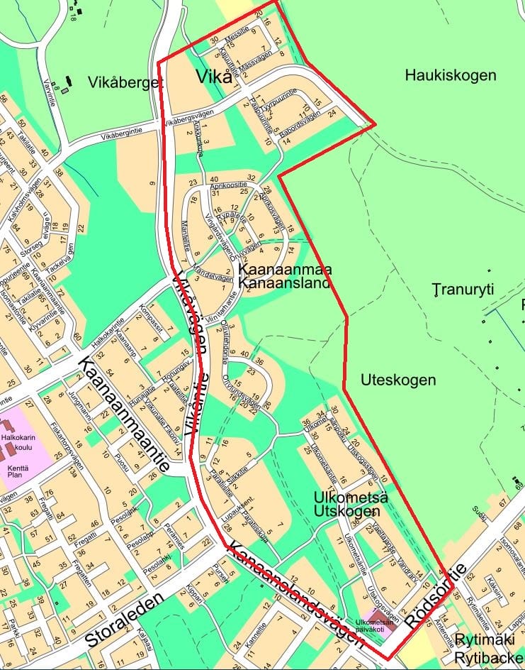 Karttakuva maastokuvauksen aluerajauksesta