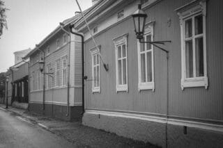 Vanhoja puutaloja.