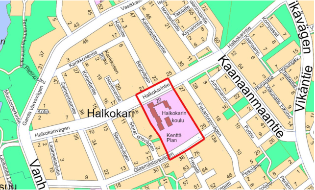 Karttarajaus suunnittelualueesta
