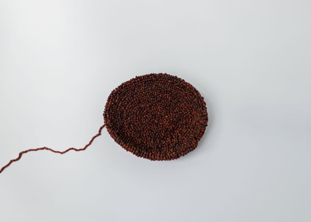 A bowl made of natural materials.