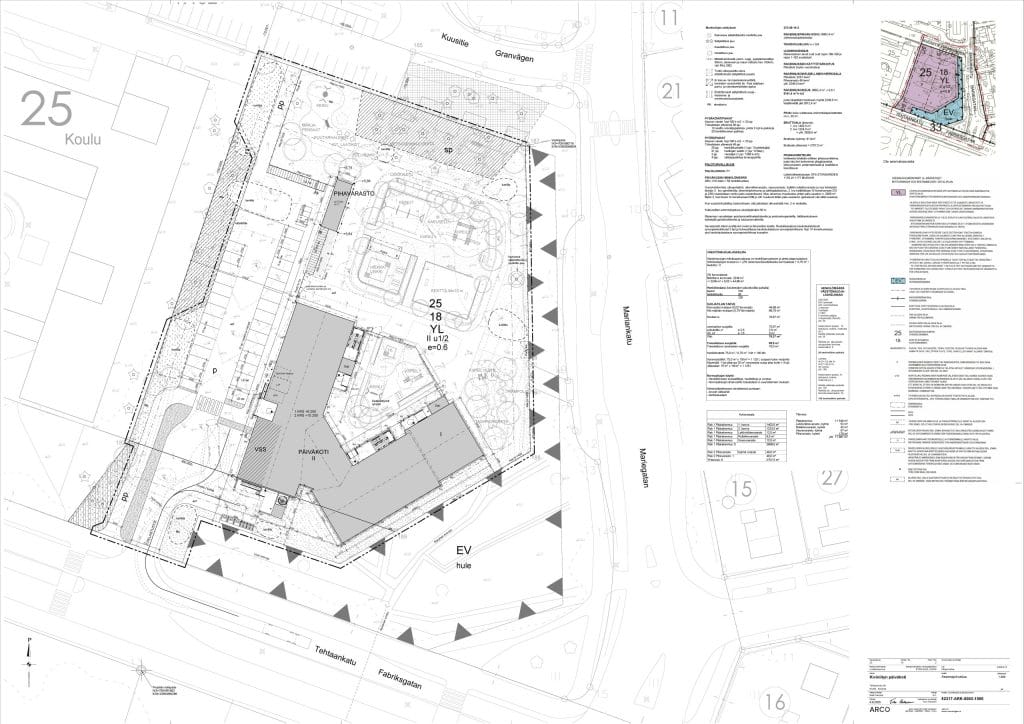 Asemapiirustus Kiviniityn uuden päiväkodin sijoittelusta tontille