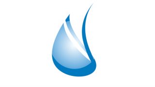 Kokkolan Veden logo, jossa sininen vesipisara valkoista taustaa vasten.